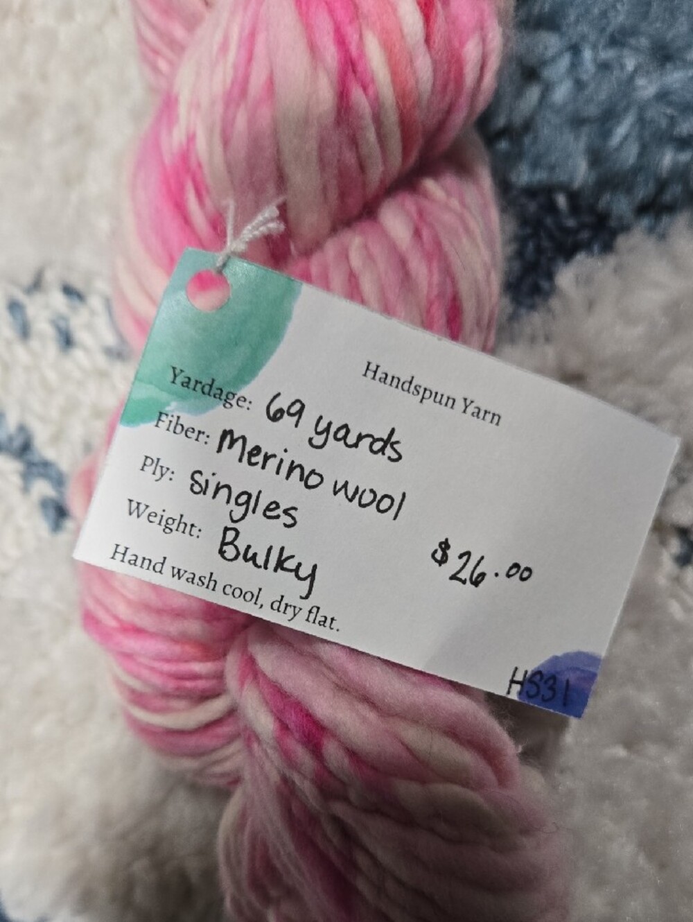 Assorted Handspun & Novelty Yarn Bundle in Cream, Pink, Gray 5 Skeins - Picture 7 of 10